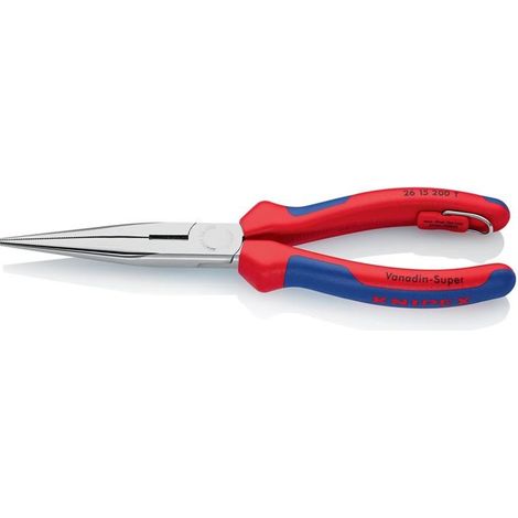 KNIPEX 26 15 200 T BK Flachrundzange mit Schneide (Storchschnabelzange) verchromt 200 mm (1/5)