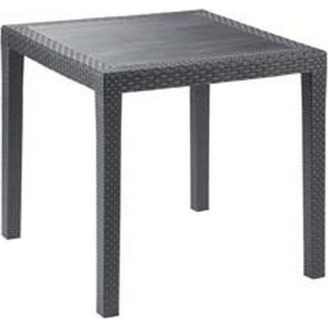 1PZ TAVOLO IN PE RATTAN "KING" ANTRACITE CM.79X72H. - cm.79x79x72h. - peso kg.6,2