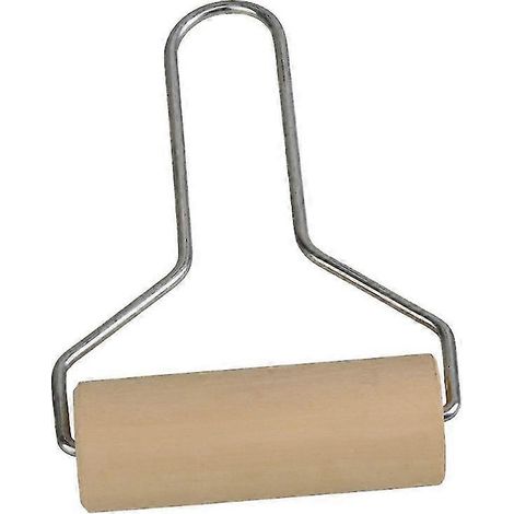 Rouleau à pâtisserie en bois pour poterie, outil de modelage avec manche en acier inoxydable (1/5)