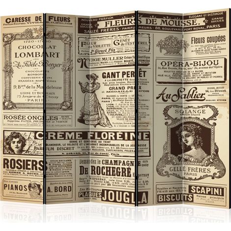 Paravent 5 Volets "Vintage Magazines" 172x225cm (1/2)