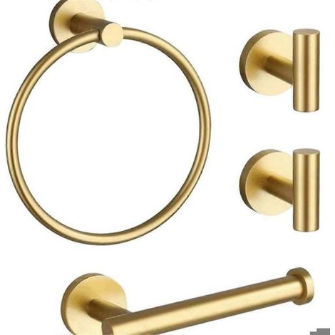 Ensemble d'accessoires de salle de bain - ® - 4 pièces - Porte-papier toilette - Anneau porte-serviettes (1/5)