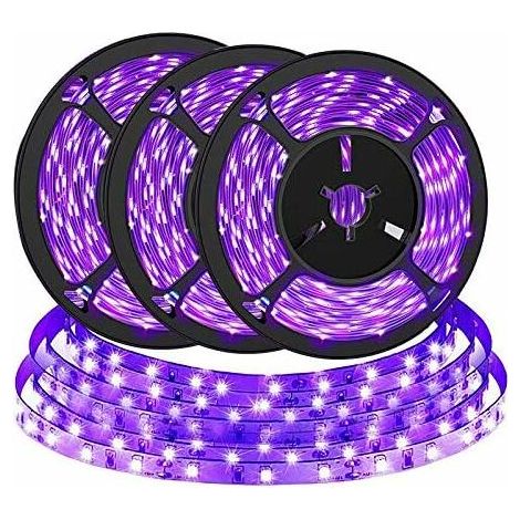 6M UV LED Strip, BRTLX Black Light UV LED Strip, LED Strip USB Port DC5V Purple Light SMD 2835 LED for Home Lighting, Party, Bar Halloween Christmas Evening Fluorescent Body Painting, 3 Pieces x2