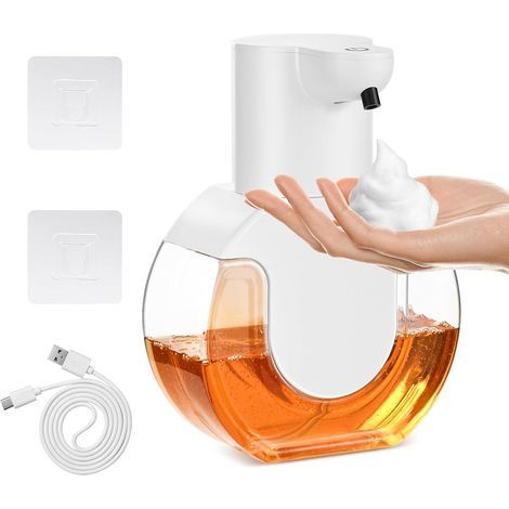 Automatischer Seifenspender – 420 ml – Wandmontage – Schaumseifenspender – USB-aufladbar – Elektrischer Seifenspender mit Infrarotsensor und 4 Dosierstufen (1/5)