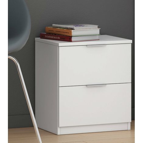 Table de chevet Griffe, une étagère, 33,5x38x45h cm Blanc (1/3)