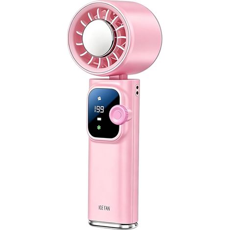 JSSEVN - Ventilador portátil de mano, recargable, 199 velocidades, silencioso, plegable, ideal para el verano  Ventilador portátil y recargable - Para vacaciones (1/5)