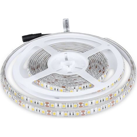 V-Tac – Bande LED SMD5050 60 LED RGB IP65 – 10,8 W/m – 840 LM/m – Pour espaces intérieurs et extérieurs – Adhésif 3M au dos