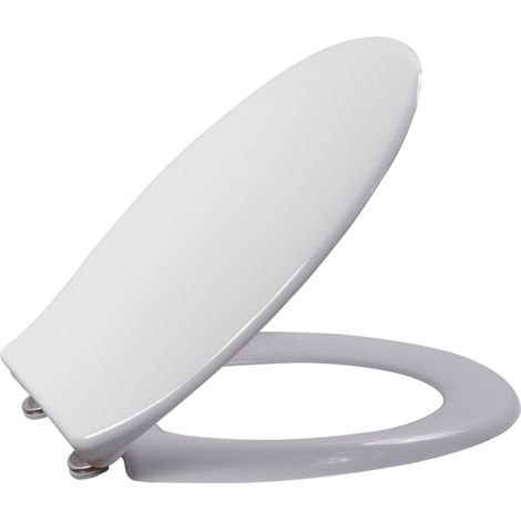Abattant WC frein de chute en thermodur – Charnières inox ajustables – Fixation par le dessus entraxe 125-169 mm – Semelles anti-dérapantes – Alterna (1/5)