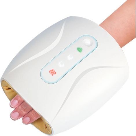 Appareil de massage des mains sans fil 3 niveaux compression 2 températures commandes tactiles minuterie intelligente batterie rechargeable (câble USB)