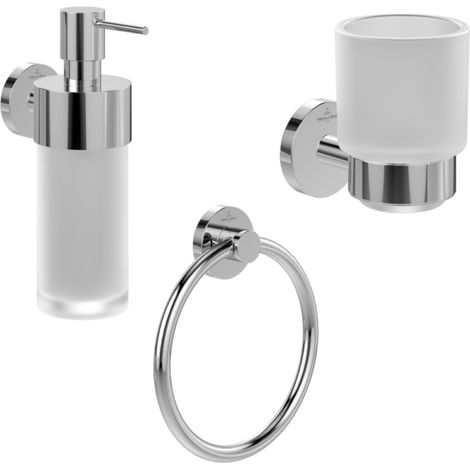 Portavasos + Dispensador de jabón + Toallero VILLEROY & BOCH Elements Tender