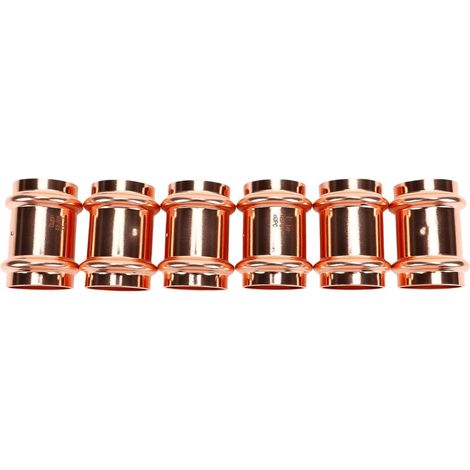 Kupfer-Crimpfittings, 6 Stück, 1 Zoll gerader Fitting (1/5)