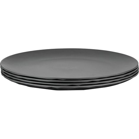 Lot de 4 assiettes plates Club : Gris (1/2)