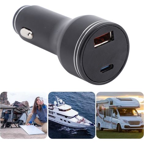 Minicargador satélite para coches – Adaptador de carga rápida de 140 W para montaje en coches/vehículos, barcos/autocaravanas – Aluminio (1/5)