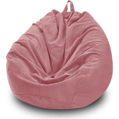 Enowelir Housse de pouf poire en velours côtelé doux pour rangement de jouets - Housse de canapé pour enfants, adultes, animaux domestiques, chiens, chats, rose, 110.0085.001.00 (1/4)