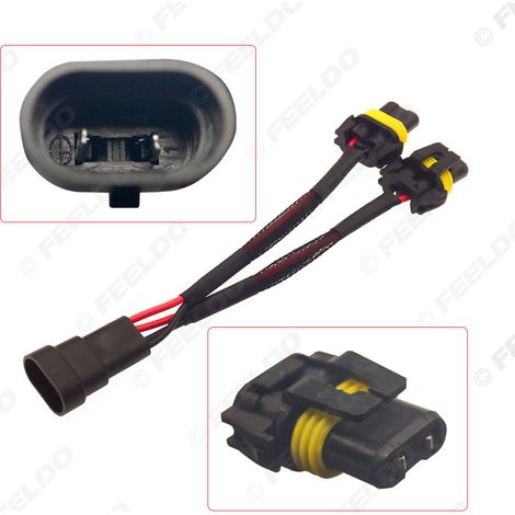 9006 vers tube réseau à double tête, 9005 câble de douille de lampe de conversion HID/LED, câble adaptateur de phare automobile.