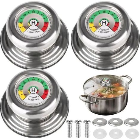3 Pièces Poignée Couvercle Casserole, Pour AMC Boutons de Couvercle Poele, Compatible Avec les Ustensiles de Cuisine à Filetage de (1/5)