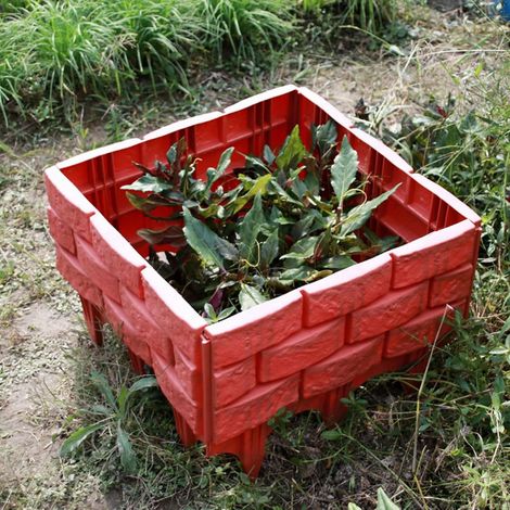 Bordure De Jardin En Plastique - Effet Pierre - Pour Parterres De Fleurs Et Limites De Massifs - 44 Cm - Lot De 1 Pièce (1/5)