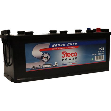 Stecopower – Batterie poids lourd 12V 135Ah 850A – Technologie avancée pour camion – Dimensions 510x180x210mm – Garantie 2 ans