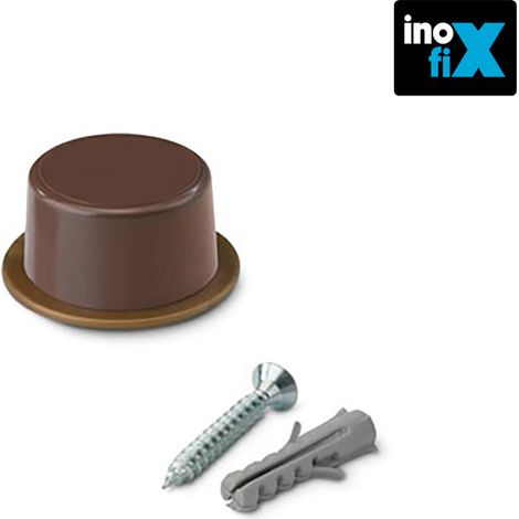 Türstopper mit brauner Schraube (Blister 2 Einheiten) INOFIX