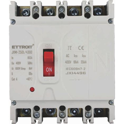 MCCB Interruttori Scatolati Magnetotermici 4P 22kA 160A AC 400V IP20 IEC60947-2
