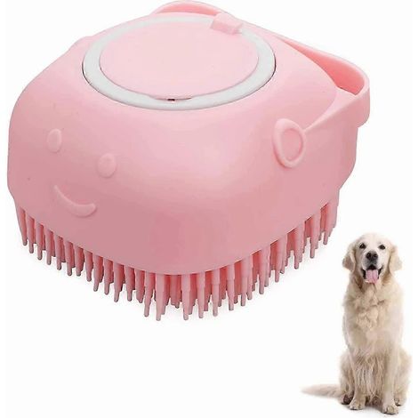 Brosse de bain pour chien et chat, brosse de massage pour chiot et autres animaux de compagnie, brosse à shampoing en silicone pour chien, brosse de toilettage, outil d'épilation, brosse distributrice (1/4)