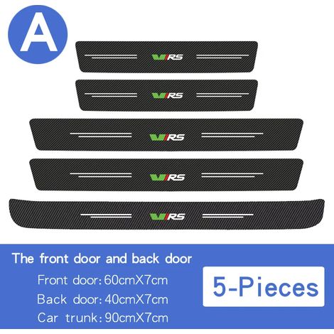 (Lot de 5 pièces) Pour Skoda VRS Octavia Kamiq Karoq : films de protection anti-rayures et imperméables pour seuils de porte et coffre,en fibre de carbone (1/3)