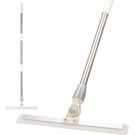 Brosse ménagère multifonctionnelle, balai en silicone extensible. Idéale pour nettoyer le carrelage de salle de bain, la paroi de douche et les surfaces beiges.