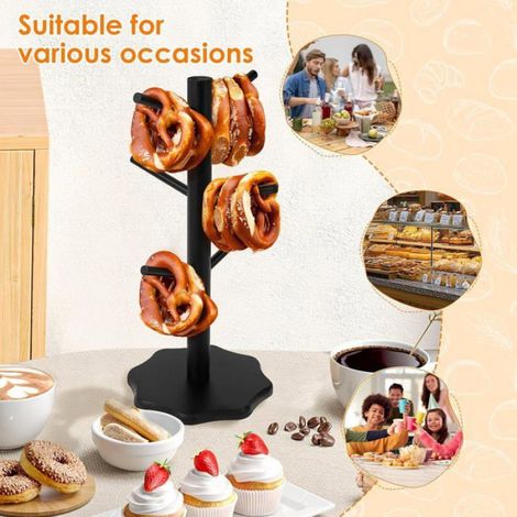 Support Bretzels Bois 6 Bras Forme Arbre, Étagère à Tasses pour Restaurant et Bar, Design Original (1/5)