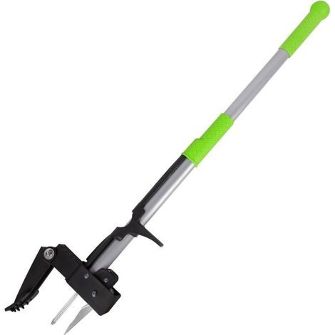 Désherbeur vertical , arrache-racines en acier , outil de désherbage économique avec 4 griffes , manche de 100 cm de long (1/5)