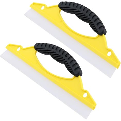 Ensemble de 2 raclettes souples en plastique pour vitres . Petite raclette douche avec boucle suspen