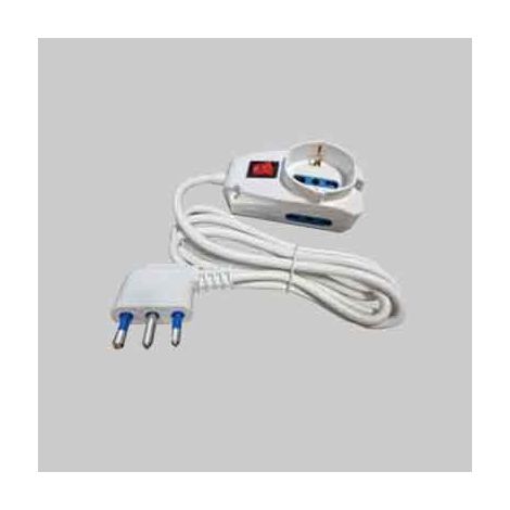 MULTIPRESA CON INTERRUTTORE 3 VIE IDEAL STAR 1+2 posti