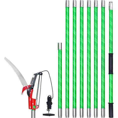 Scie à perche manuelle extensible 118-809,3 cm avec lame en acier 65Mn,outil léger pour élaguer arbres et palmiers (1/5)