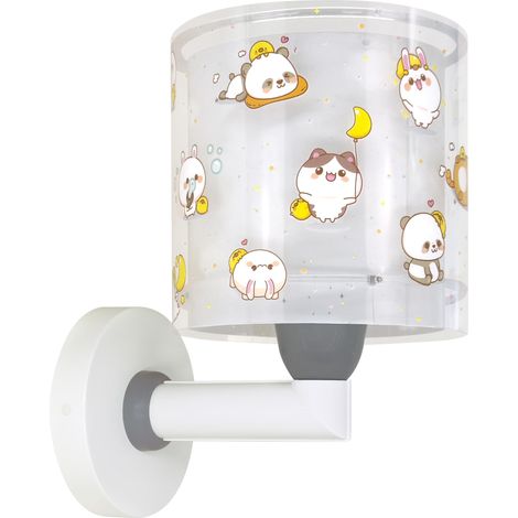 Applique Murale Enfant, Kawaii petits animaux gris, E27 (1/5)