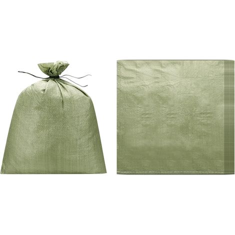 Lot de 5 sacs de sable robustes (90,2 x 95,2 cm, gris) (5 pièces), sacs de sable vides en polypropylène tissé, sacs de sable pour inondation, construction, sacs de terre, maisons (1/5)