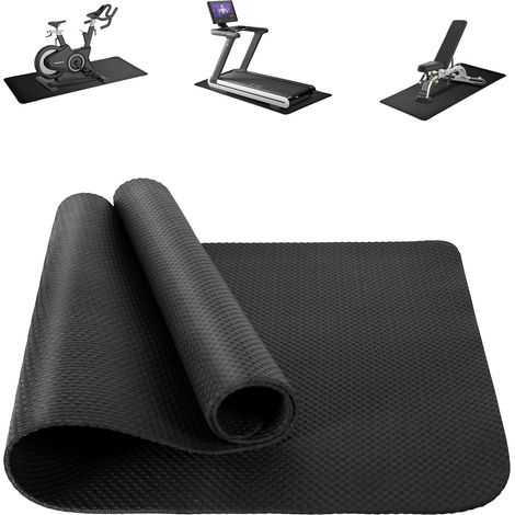 1800x600x4mm Noir Tapis Anti dérapant et Anti vibration pour Équipement de Fitness, Protection de Sol 4mm Réduction Bruit pour Tapis de Course et Vélo d'Appartement