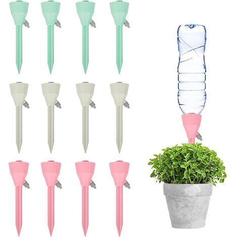 Irrigation Goutte à Goutte Kit, 12Pcs Arrosage Plantes Automatique avec Vannes arrosages automatiques réglables Goutte à Goutte Bouteille pour Les Plantes d'intérieur et d'extérieur (1/4)