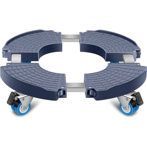 Supporto per piante con ruote, rotazione a 360°, portata 200 kg, vassoio regolabile con ruote Ø 40-48 cm, portavaso per interni/esterni, supporto per piante, base per ombrellone, cestino per rifiuti, 