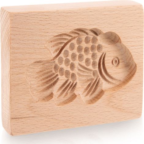 Emporte-pièce en bois en forme de poisson pour la décoration de pain d'épice 10 x 8 cm (1/5)