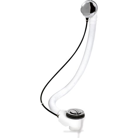 Extended Pop Up Bath Waste & Overflow for Baths up to 10mm Thick - Chrome