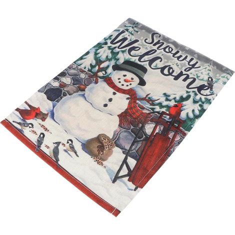 Weihnachts Gartenflagge mit Schneemannmotiv Klassische