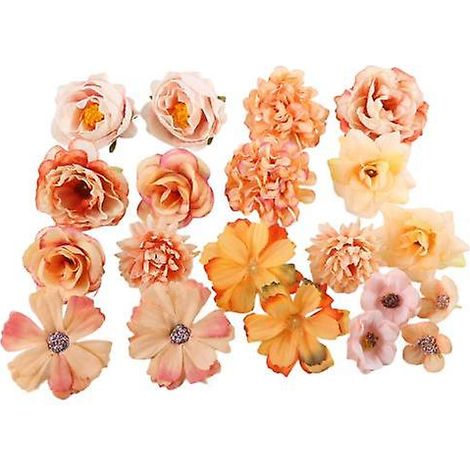 20 fausses têtes de chrysanthèmes à faire soi-même, aspect vif, anti-chute, jolis accessoires de mariéeorange (1/5)