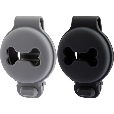 Set mit 2 knochenförmigen, kratzfesten Silikon-Schutzhüllen für Hunde – Schwarz + Grau (1/5)