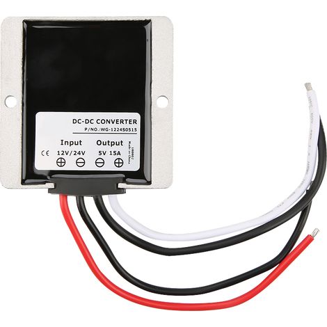 Convertisseur de tension 12V/24V vers 5V 15A 75W, régulateur de courant continu, alimentation élévatrice pour camping-car et LED (1/5)