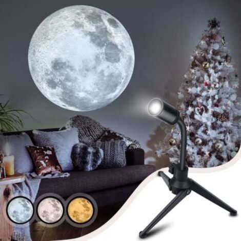 Projecteur de lune LED support rotatif à 360° interface USB (1/5)