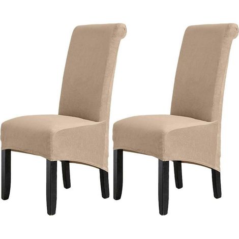 Samt Stuhlhussen 2er Set, abnehmbar, waschbar, dehnbar, für Esszimmerstühle (1/5)
