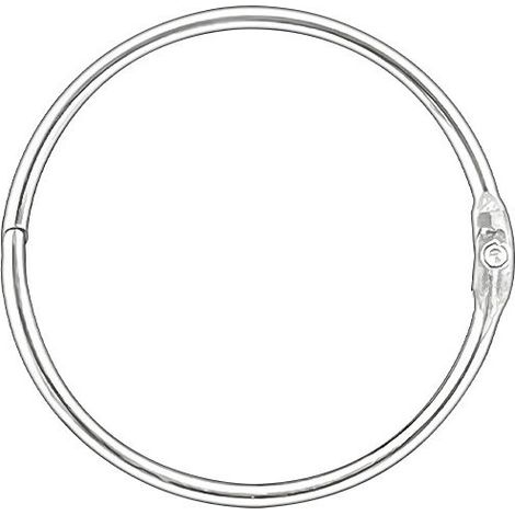 12 Anneaux de Rideaux Douche avec Crochet en Métal – Fabriqués en Italie – Anneau Circulaire ouvrable de 50 mm pour Rideaux, Salle de Bain, Maison, Classeurs – Couleur Métallique
