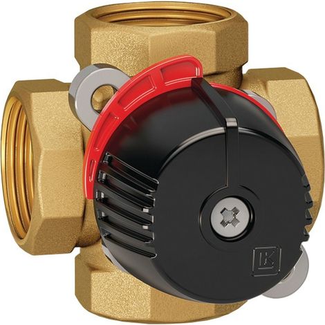 Thermador – Vanne chauffage central laiton 4 voies – Filetage plomberie – Angle de rotation 90° – Température maxi 110°C – Pression maxi 6 bar