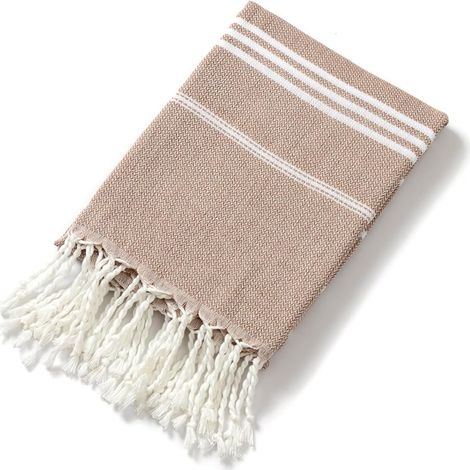 Strandtücher, 180 cm lang x 90 cm breit, schnelltrocknend, leicht und sandabweisend – braun und blau