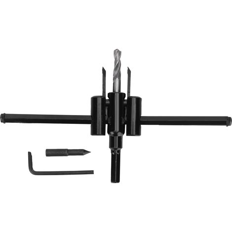GARRYFIZH Kit de scie cloche réglable en acier allié pour découpe ronde de bois et plastique (30-200 mm).