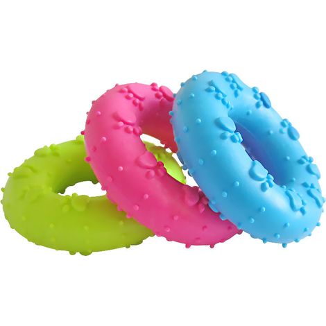 Jouets à mâcher pour chiens pour mâcheurs agressifs : jouets à mâcher en caoutchouc naturel durable pour chiots de races moyennes et petites.ensemble de 3 pièces 7 cm de diamètre (1/3)