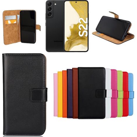 Étui portefeuille pour Samsung Galaxy S22 - Couleur : Orange, pour Samsung S22 5G (1/2)